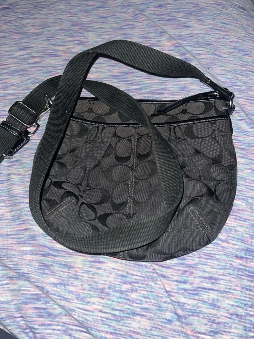 Coach Black Signature Jacquard Crossbody Bag